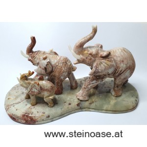 Elefanten Familie 3-teilig, Speckstein